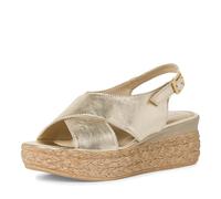 MARCO TOZZI Sandalia de tacón para Mujer con Plantilla Suave Feel Me 2-28022-42, talón, Platino, 36 EU