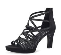 MARCO TOZZI Sandalia de tacón para Mujer con Plantilla Suave Feel Me 2-28373-42, talón, Peine Negro, 36 EU