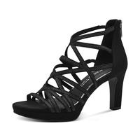 MARCO TOZZI Sandalia de tacón para Mujer con Plantilla Suave Feel Me 2-28373-42, talón, Peine Negro, 41 EU