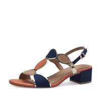 MARCO TOZZI Sandalia de tacón para Mujer con Plantilla Suave Feel Me Vegan 2-28230-42, talón, Azul Marino, 40 EU