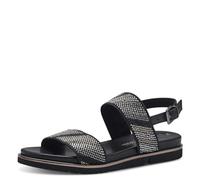 MARCO TOZZI Sandalia de tacón para Mujer con Plantilla Suave Feel Me Vegan 2-28403-42, talón, Peine Negro, 36 EU