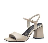 MARCO TOZZI Sandalia para Mujer, Piel, Plantilla Feel Me, Forro Interior Suave, 2-28021-42, talón, Crema, 40 EU