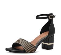 MARCO TOZZI Sandalia para Mujer, Piel, Plantilla Feel Me, Forro Interior Suave, 2-28365-42, talón, Peine Negro, 40 EU