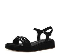 MARCO TOZZI Sandalias de cuña para Mujer con Correa Ajustable Elegantes, Negro, 41 EU
