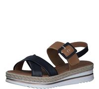 MARCO TOZZI Sandalias de cuña para Mujer, Piel, 2-28255-42, Azul Marino, 38 EU