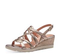 MARCO TOZZI Sandalias de cuña para Mujer, Piel, Plantilla Feel Me, Forro Interior Suave, 2-28702-42, Rosa metálica, 41 EU