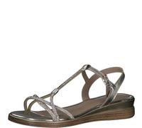 MARCO TOZZI Sandalias de cuña para Mujer, Piel, Plantilla Suave Feel Me, 2-28260-42, Platinum Comb, 39 EU