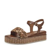MARCO TOZZI Sandalias de cuña para Mujer, Plantilla Feel Me, Forro Interior Suave, 2-28706-42, marrón, 38 EU