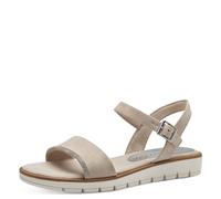 MARCO TOZZI Sandalias de cuña para Mujer, Plantilla Feel Me, Forro Interior Suave, Vegana, 2-28604-42, Dune, 38 EU