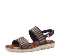 MARCO TOZZI Sandalias de cuña para Mujer, Plantilla Feel Me, Forro Interior Suave, Vegana, 2-28605-42, Peine Negro, 38 EU