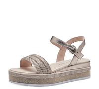 MARCO TOZZI Sandalias de cuña para Mujer, Plantilla Feel Me, Forro Interior Suave, Vegana, 2-28700-42, Rosa metálica, 38 EU
