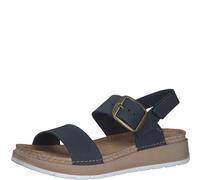 MARCO TOZZI Sandalias de piel suave Feel Me para mujer, 2-28900-42, con tacón, Nobuck Navy, 40 EU