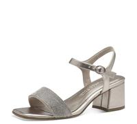 MARCO TOZZI Sandalias de tacón para Mujer, Plantilla Feel Me, Forro Interior Suave, 2-28227-42, talón, Platino, 38 EU