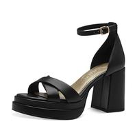 MARCO TOZZI Sandalias de tacón para Mujer, Plantilla Feel Me, Forro Interior Suave, 2-28361-42, talón, Negro, 37 EU