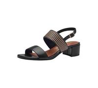MARCO TOZZI Sandalias para Mujer, Plantilla Feel Me, Forro Interior Suave, Vegano, 2-28203-42, talón, Peine Negro, 40 EU