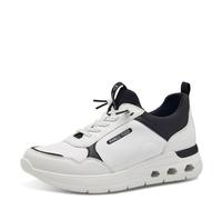 MARCO TOZZI Zapatillas Planas con Cordones para Mujer, Blanco y Negro, 41 EU