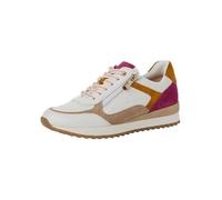 MARCO TOZZI Zapatillas Planas para Mujer, con Porcentaje de Piel, Tiempo Libre, Blanco y Rosa, 37 EU