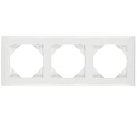 Marco Triple Blanco - Serie Logus 90 - Acabado Standard - Para Mecanismos Serie Mec21 - Compatible Con Tapas y Teclas Logus 90
