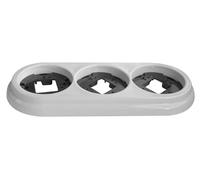 Marco triple de porcelana blanca, acabado liso, resistente al agua, ideal para decoraciones y enmarcado de obras artísticas.