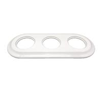 Marco Triple Empotrar de Porcelana Blanca, para 3 Mecanismos