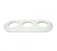 Marco triple para empotrar de porcelana blanco vintage