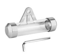 Marco Universal para Soporte de Disco de impuestos para Motocicleta - Tubo de Almacenamiento cilíndrico, Negro - Aleación de Aluminio ABS Impermeable con Extremos de Tornillo (Plata)