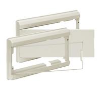 Marco y puerta marfil para caja ICP, diseño elegante, fácil instalación, ideal para protección y acceso en espacios residenciales y comerciales.
