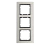 Marco3 elementos vertical Berker By Hager B7 10133606Acero inox/Antracita