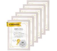 MARCOFOTO Set de 6 Marcos de Fotos - Marco Para Cuadros - Marco de Fotos - Marco Foto - Marcos Cuadros - Marcos Fotos Pared con Cristal - Marco Fotos - Marcos Madera MDF Blanco Marmol - A3