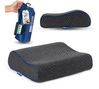 Marcolumb Cómoda Almohada de Espuma viscoelástica para Viajes y Camping, Bolsa portátil fácil de Llevar, Funda de Almohada reguladora de Temperatura, Viajar (Contorno Gris)
