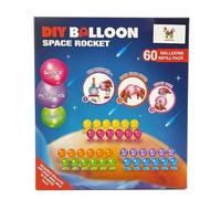 MARCONNI Pack de Accesorios para Inflador de Globos BALLON INFLATOR y SPACE ROCKET| 60 Globos+90 Pegatinas+12 Ojos Adhesivos | Kit Creativo para Crear multitud de Personajes Diferentes y Divertidos