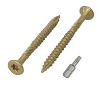 Marcopol Paquete de 250 piezas con acabado anticorrosión verde de 4,0 x 45 mm, tornillos para madera, cabeza torx, tipo 17, cabeza avellanada, tornillo exterior (250, 4 x 45 mm)