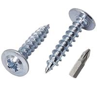 Marcopol - Paquete de 250 tornillos de acero chapado en zinc de 4 x 20 mm, tornillos de metal, cabeza de armadura modificada, autorroscante