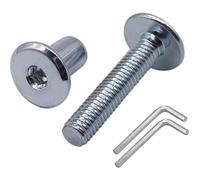 Marcopol Paquete de 30 tornillos de unión de acero galvanizado M6 x 30 mm con tuercas, perno de conector para muebles, tornillos hexagonales Allen (30, M6 x 30 mm (con tuercas), color plateado