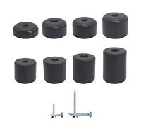 Marcopol - Paquete de 4 patas negras para muebles, altura 60 mm, diámetro redondo 50 mm, material plástico, tornillos incluidos (4, 60 mm de altura)