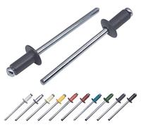 Marcopol Paquete de 50 remaches ciegos pintados de 3,2 x 8 mm, cabeza de cúpula, DIN 7337, remache de aluminio y mandril de acero, remaches pop (50, gris antracita RAL 7016)