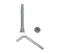 Marcopol Paquete de 70 piezas de cabeza avellanada hexagonal interna 7 x 50 mm tornillos para muebles, tornillo de confirmación para madera, chapado en zinc, pernos de fijación (70, 7 x 50 mm), plata