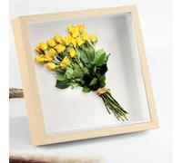 Marcos con Profundidad, 20 x 20 cm Marcos de Fotos 3D, Marco de Fotos 3D para Rellenar, Marco con Profundidad de Objetos 4.5cm Profundo para Flores Ramo de Boda Arte de Bricolaje (De madera)