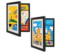 Marcos de arte para niños, apertura frontal, tamaño A4, marco de fotos para niños, muestra imágenes en vertical u horizontal, marcos de almacenamiento para obras de arte para niños, dibujo y