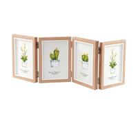 Marcos de collage de fotos, marco vertical rústico, imagen familiar de madera, marco plegable de triple bisagra de 4 x 6 para el hogar, hotel, restaurante