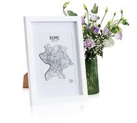 Marcos de Fotos A4 de MADERA SÓLIDA - para Foto / Certificado A4 - Paspartú para Foto 15x20 Incluida - Blanco - REBAJA -¡Anchura del marco 2cm!