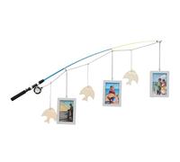 Marcos de fotos con caña de pescar, marco de fotos de pescador de 5 x 7 pulgadas, decoración de pared para el día del padre, cumpleaños, Navidad, guardería, habitación de niños, baño, casa de cabaña