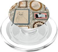Marcos de Fotos de Gato Vintage con Collage Floral para Amantes de los Gatos PopSockets PopGrip para MagSafe