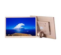 Marcos de Fotos Digitales HD, resolución 1280 × 800, Soporte para Montaje en Pared, con Control Remoto/Manual de Usuario/Soporte/Adaptador de Corriente Marco de Fotos Digitales