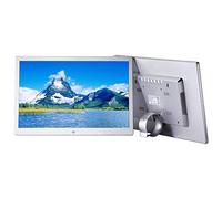 Marcos de Fotos Digitales HD, resolución 1280 × 800, Soporte para Montaje en Pared, con Control Remoto/Manual de Usuario/Soporte/Adaptador de Corriente Marco de Fotos Digitales