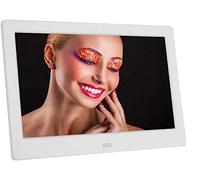 Marcos De Fotos Digitales Marco De Fotos Electrónico De 10 Pulgadas, Puede Reproducir Imágenes con Función De Calendario De Reloj Música Película Reproducir Automáticamente En El Arranque (Blanco)