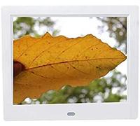 Marcos De Fotos Digitales Marco De Fotos Electrónico HD De 8 Pulgadas Insertar Disco U Reproducir Automáticamente Imágenes Video Música (Blanco)