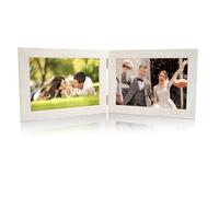 Marcos de Fotos Doble Madera, Marco Fotos Doblar, Plegable Marcos, Marco Fotos Doble, Capacidad Para 2 Fotos 13x18cm, para Retrato Varias Fotos Marco,Decoración Hogareña,Día de la Madre Regalo,Boda