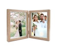 Marcos de Fotos Doble Madera, Marco Fotos Doblar, Plegable Marcos, Marco Fotos Doble, Capacidad Para 2 Fotos 13x18cm, para Retrato Varias Fotos Marco,Decoración Hogareña,Día de la Madre Regalo,Boda