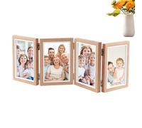 marcos de fotos, marco de fotos con bisagras | Marco de collage vertical rústico - Marco de collage para fotos familiares, marco plegable de aberturas para bodas, cumpleaños, vacaciones